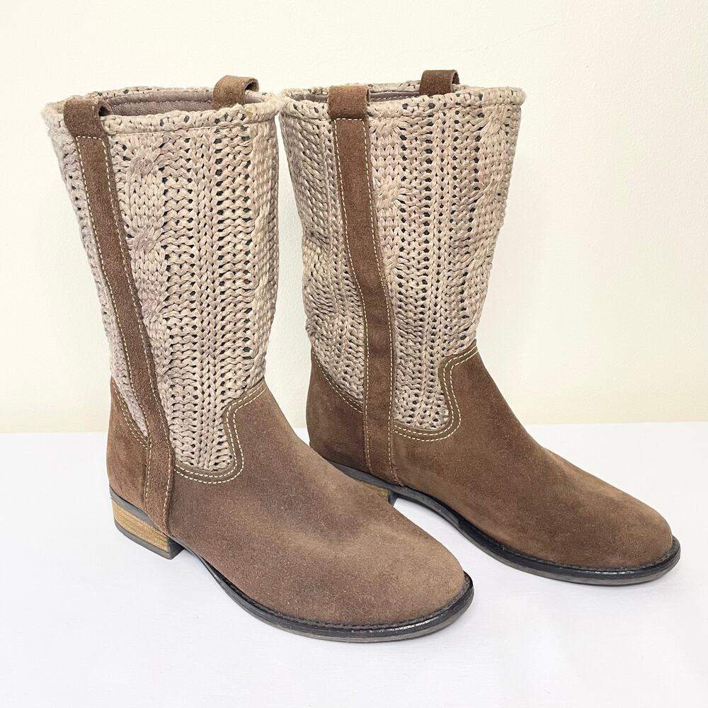 Sbicca Vintage Collection Stateroute Boots Women's 7 Brown Leather Cableknit - Picture 4 of 9